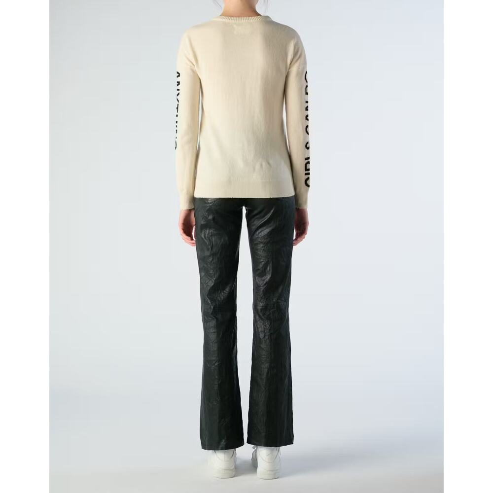 Zadig & Voltaire Gaby Girls Can Do Anythi Cashmere/wool Cream Sweater Small NWT - Picture 3 of 7